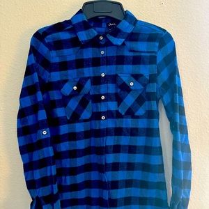 large medium weight women’s flannel blue and black